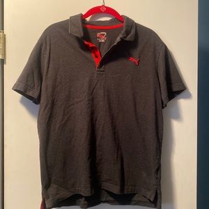 Puma mens grey and red polo
